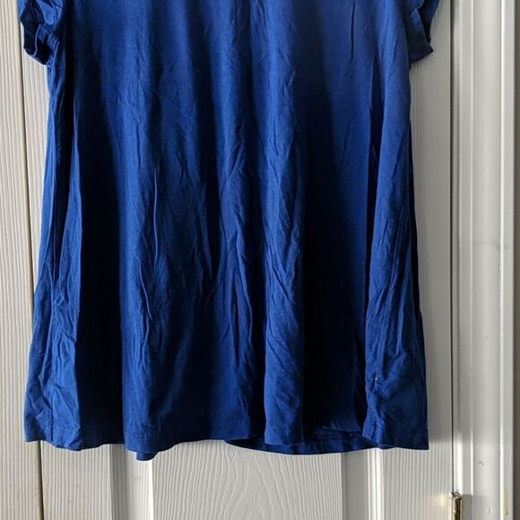Crown & Ivy flowing royal blue shirt Sz M - Picture 2 of 5